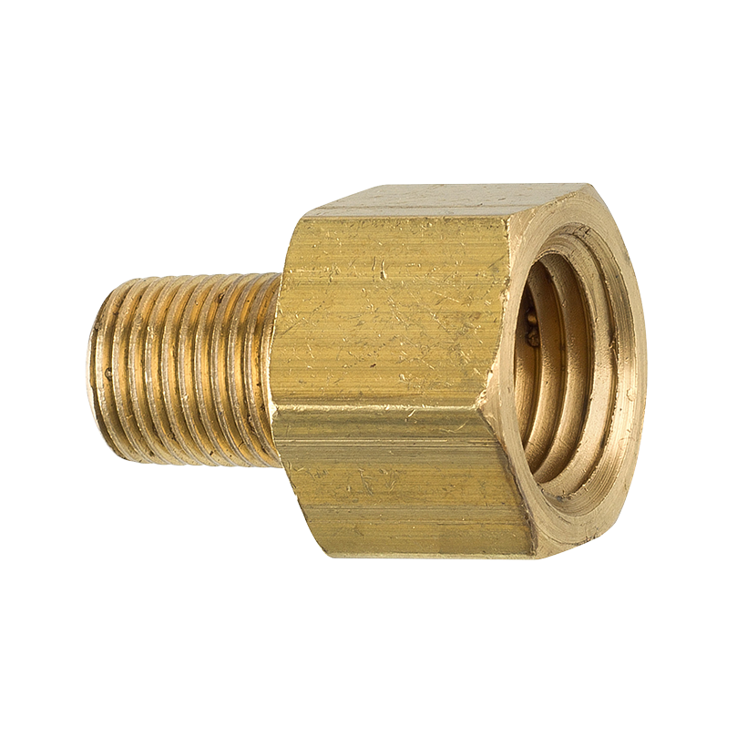 Brass Adapter, Male (1/8-27 NPT), Female (1/4-18 NPT)