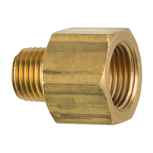 Brass Adapter, Male (1/4-18 NPT), Female (3/8-18 NPT)