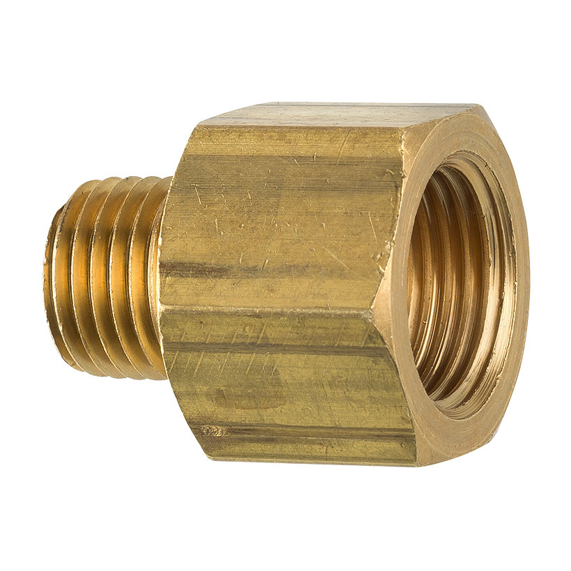 Brass Adapter, Male (1/4-18 NPT), Female (3/8-18 NPT)