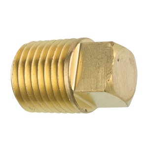 Brass Square Head Plug, Male (1/4-18 NPT)