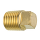 Brass Square Head Plug, Male (1/4-18 NPT)