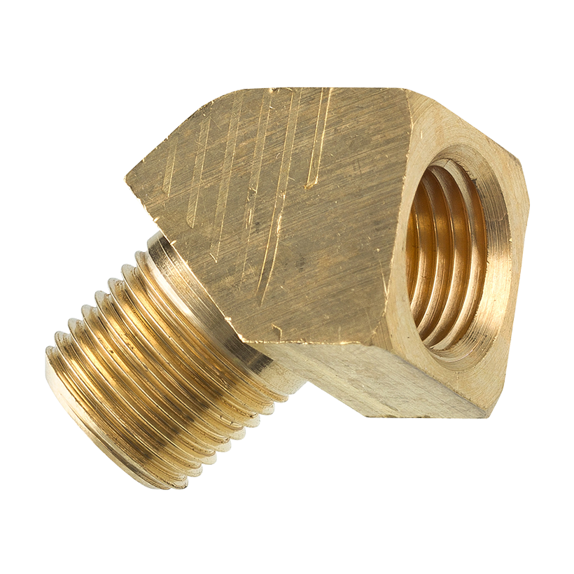 Brass 45 Degree Street Elbow, Male (1/8-27 NPT), Female (1/8-27 NPT)