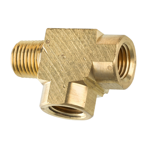 Brass Street Tee, Male (1/4-18 NPT), Female (1/4-18 NPT)